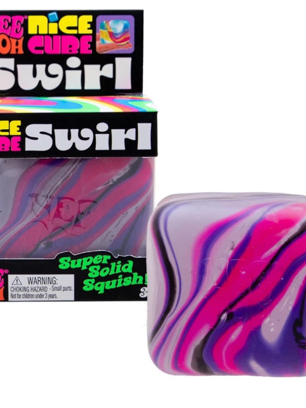 Nice Oh Cube Swirl Super Solid Squishy - Purple & Pink